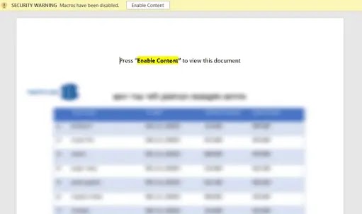 Έγγραφο με σενάριο VBA (Πηγή - Fortinet)